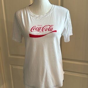 COCA COLA  White T-Shirt - Size Large
